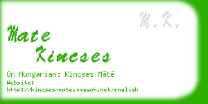 mate kincses business card