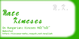 mate kincses business card